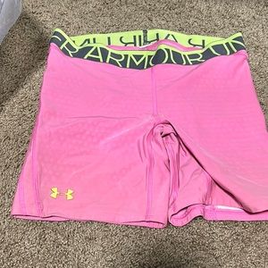Girls pink under armour softball sliding shorts